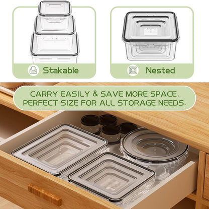 44 Pcs Food Storage Containers with Lids Airtight (22 Containers&22 Lids), Plastic Food Containers for Pantry&Kitchen Storage, BPA-Free, Leak Proof,Microwave and Dishwasher Safe, Includes Labels&Pen