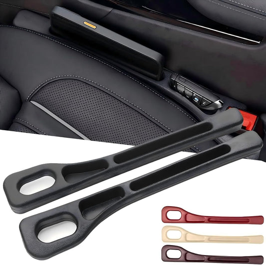 2PCS Car Seat Side Gap Filler, No Drop Seat Guard, 2025 Car Seat Side Gap Filler, Soft Foam Multifunctional Seat Side Gap Filler with Organizer & Hook Function, Seat Gap Fillers for All Cars (Black)