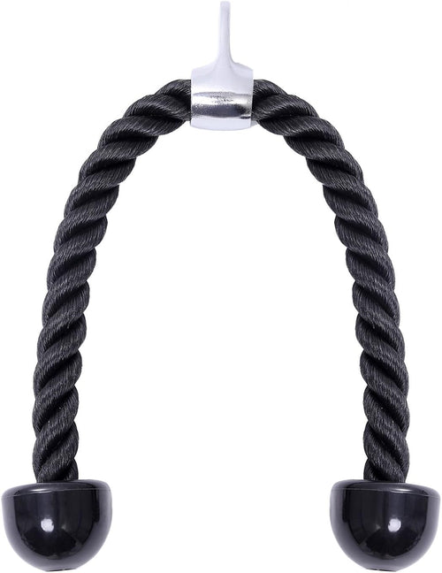 KYLIN SPORT 27" Tricep Rope Pull Down Sport Gymmastic Exercise Machie Cable Attachment Heavy Duty Nylon Rope Easy to Grip & Non Slip