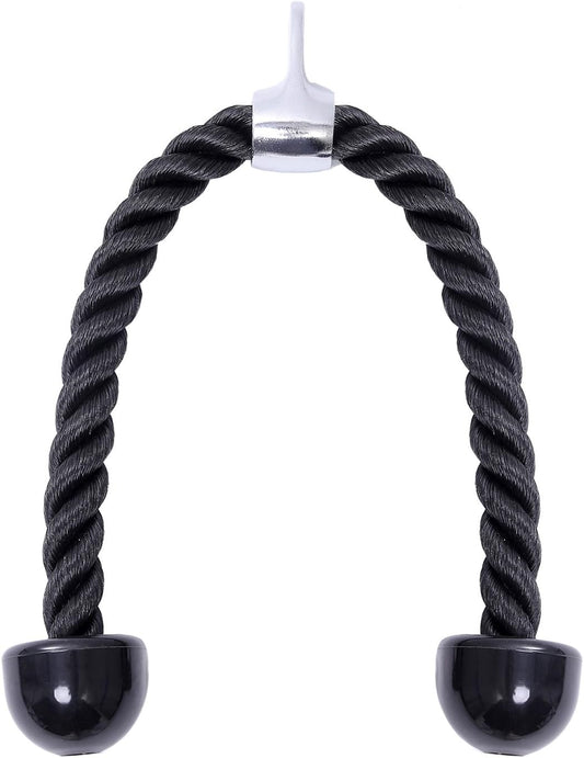 KYLIN SPORT 27" Tricep Rope Pull Down Sport Gymmastic Exercise Machie Cable Attachment Heavy Duty Nylon Rope Easy to Grip & Non Slip
