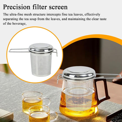 Stainless Steel Tea Infuser | Foldable Drinks Strainer | Lightweight Anti-Drip Tea Infuser with Lid for Home, Kitchen, Camping, Travel, Workplace