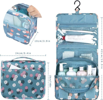 Kettion Hanging Travel Toiletry Bag, Foldable Hygiene Bag, Waterproof Wash Bag with Hanging Hook, Toiletries Bag, Skincare Bag, Cosmetic Bag, Portable Storage Bag for Bathroom Shower Makeup Organizer