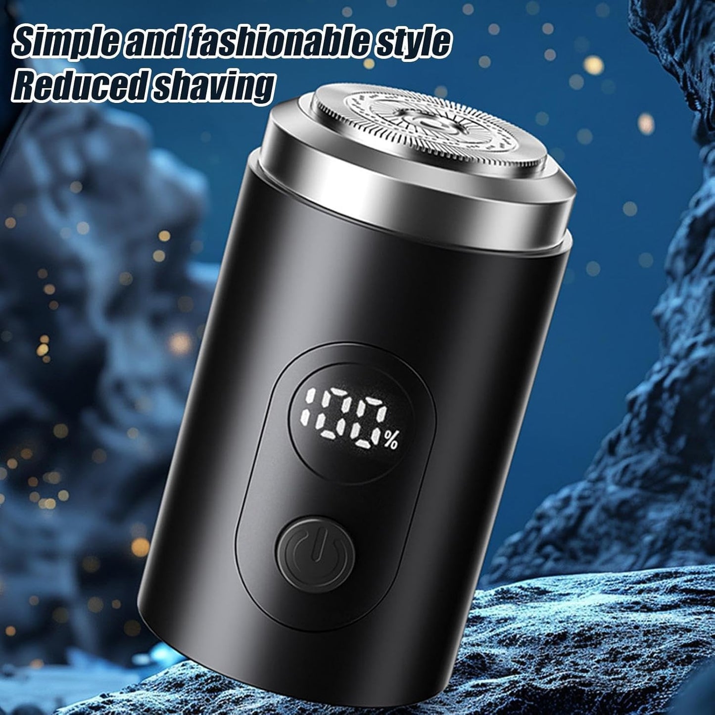 Men Electric Razor, Floating Head Beard Trimmer, Waterproof Grooming Tool, Long Battery Digital Shaver for Father, Husband, Boyfriend, Travel Use, 3.23x1.41x1.38 Inches