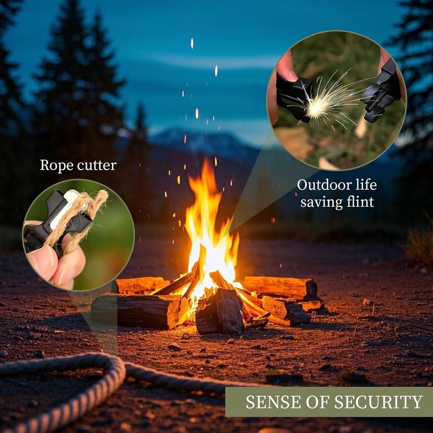 SURVIVAL_KIT Survival Bracelets 4-Pack | 5-in-1 Paracord Bracelet Set with Fire Starter, Compass & Whistle | Emergency Outdoor Gear for Camping, Hiking