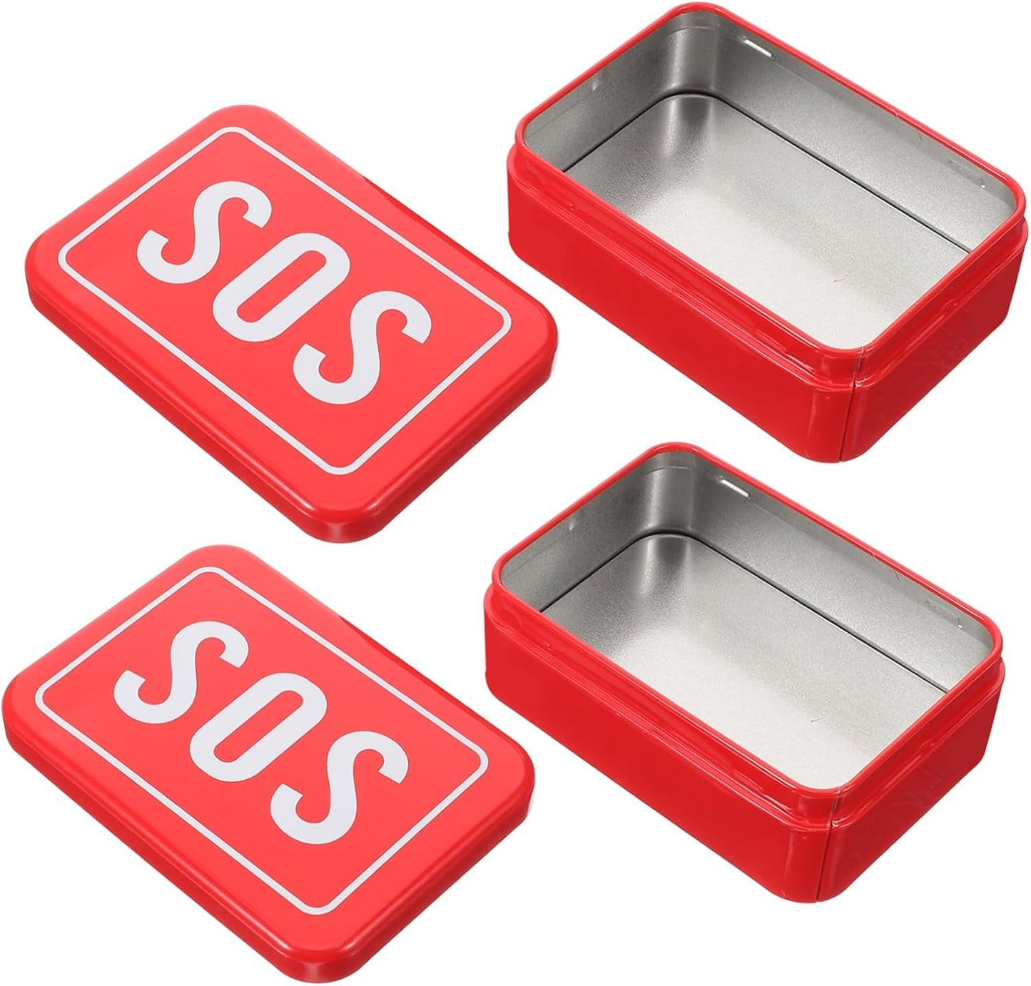 4 Pcs Wilderness Storage Bin Tool Chest Emergency Kit Toolbox Tin Box Pocket