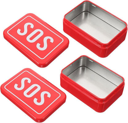 4 Pcs Wilderness Storage Bin Tool Chest Emergency Kit Toolbox Tin Box Pocket