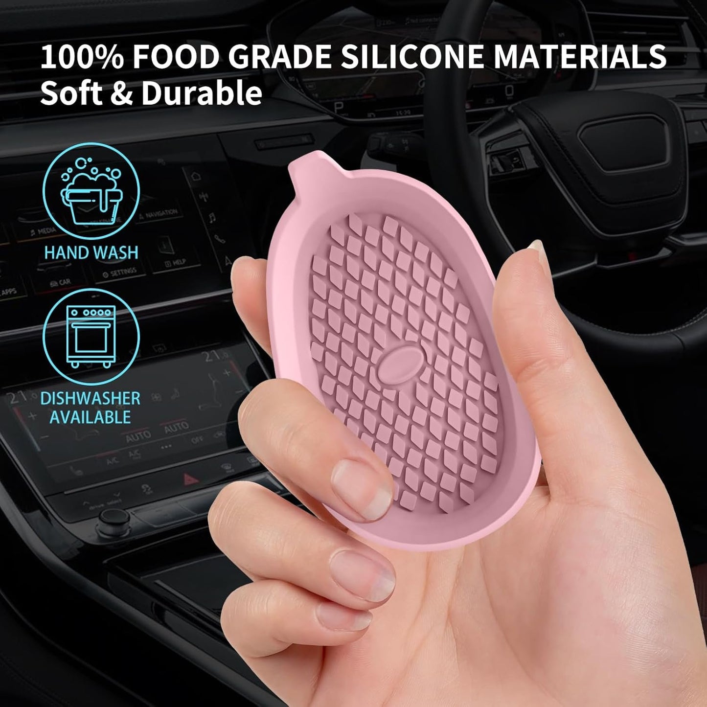 ME.FAN Car Coasters [4 Pack] Silicone Car Cup Coasters/Cup Mats - Universal Non-Slip Recessed Car Interior Accessories - Car Cup Holder Insert Coasters Dusty Rose