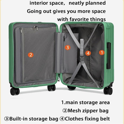 DRMEE Valigie Trolley Viaggio Interfaccia USB Valigie Trolley Bagagli Ruote Universali Lucchetto A Combinazione Doganale TSA Bagaglio (Color : White, Size : 20 in)