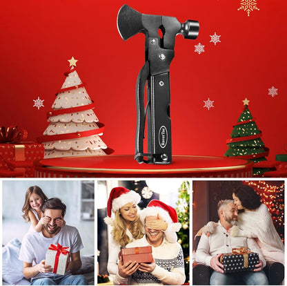 RoverTac Multitool Axe Hatchet Camping Gear Tool Gifts for Men Dad Him 14-in-1 Multi Tool Knife Hammer Pliers Saw Screwdrivers Bottle Can Opener Nylon Sheath Multitool for Camping Hiking Survival