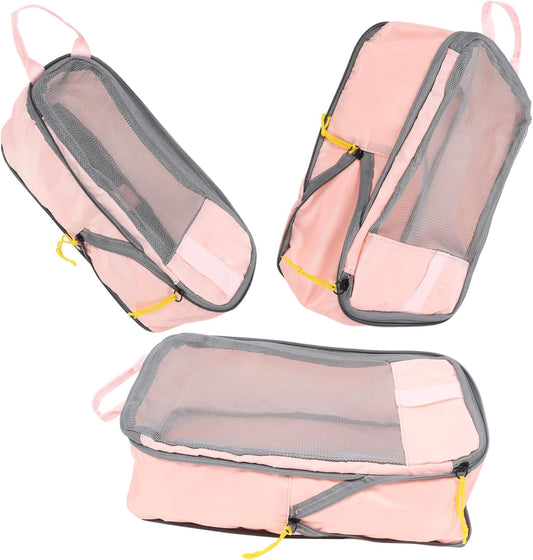 minkissy 3pcs Travel Packing Organizers Lightweight Compression Bags for Clothes Shoes and Underwear Storage Durable for Luggage Organization