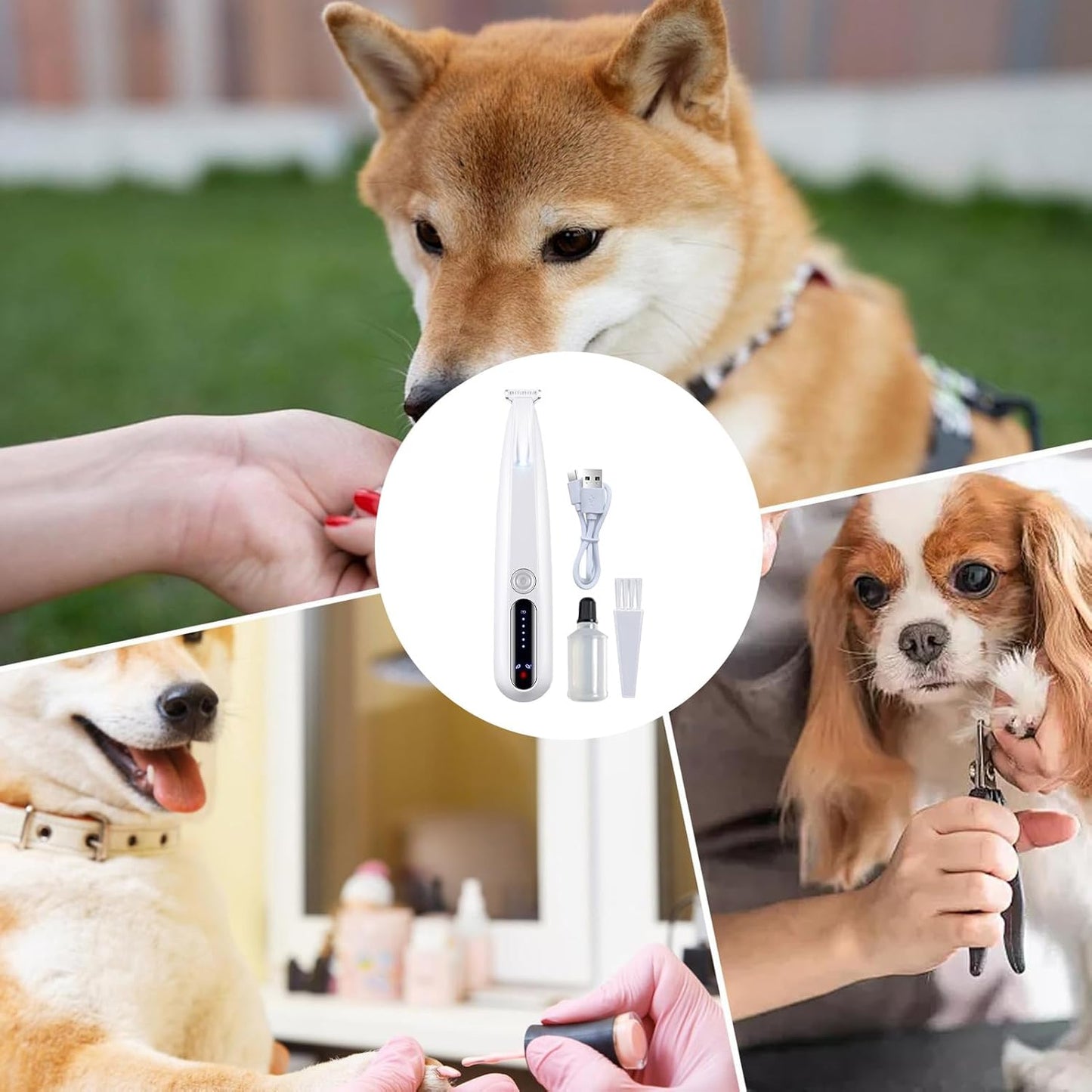 Cat Grooming Clippers, Puppies Precision Trimmer, 1.26x1.26x6.69 Inches Compact Rechargeable Pet Clippers, Waterproof Blade Ideal Grooming Tool for Cats and Small Dogs at Home