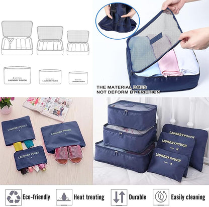 BAYINBROOK 9 Piece Suitcase Organizer, Packing Cube Set, Travel Organizer for Clothes, Cosmetics, Shoes, Intim (Dark Blue)