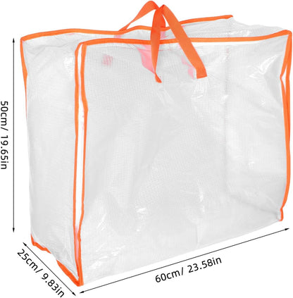 Ipetboom Large Capacity Transparent Clothes Storage Bag with Zipper Heavy Duty Moving Tote for Quilts Bedding and Protection for Efficient Packing and Organization