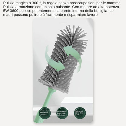 Electric Bottle Cleaner Brush, Waterproof Rechargeable Cleaning Brushes for Baby Bottles, Pump Parts, Teapots, Electric Cup Cleaners Tool, Efficient MultiSurface Scrubber