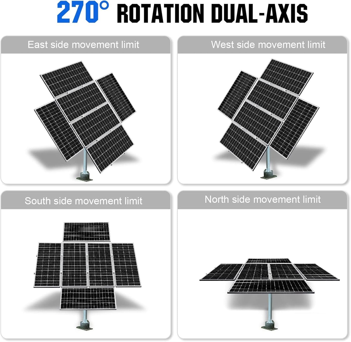 ECO-WORTHY Solar Panel Dual Axis Tracking System (Increase 40% Power) with Tracker Controller, Complete Solar Tracker Kit, Ideal for Different Solar Panels, for Yard/Farm/Field