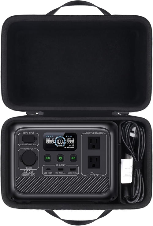 co2CREA Hard Travel Case Compatible with BLUETTI Portable Power Station AC2A, 204Wh LiFePO4 Battery Solar Generator (Case Only)