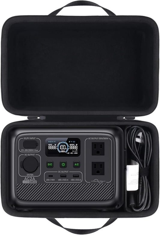 co2CREA Hard Travel Case Compatible with BLUETTI Portable Power Station AC2A, 204Wh LiFePO4 Battery Solar Generator (Case Only)