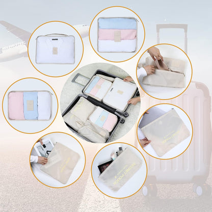 Romon Travel Suitcase Organizer, 7 Pieces Organizer Suitcase Packing Cube Set Travel Organizer for Clothes, Cosmetics, Shoes, Underwear