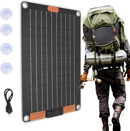 Portable Solar Charger - Power Hubs | USB-C Solar Battery Charger - Waterproof Outdoor Electricity Power, Multi-Device Charging Supply for Cell Phones, Tablets, Flashlights, Radios