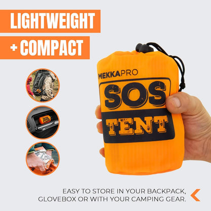 MEKKAPRO Emergency Tent Shelter - Survival Tent - 2 Person, Resistant and Ultra Lightweight Life Tent - Water and Windproof Tube for Camping, Hiking and Outdoor Activities