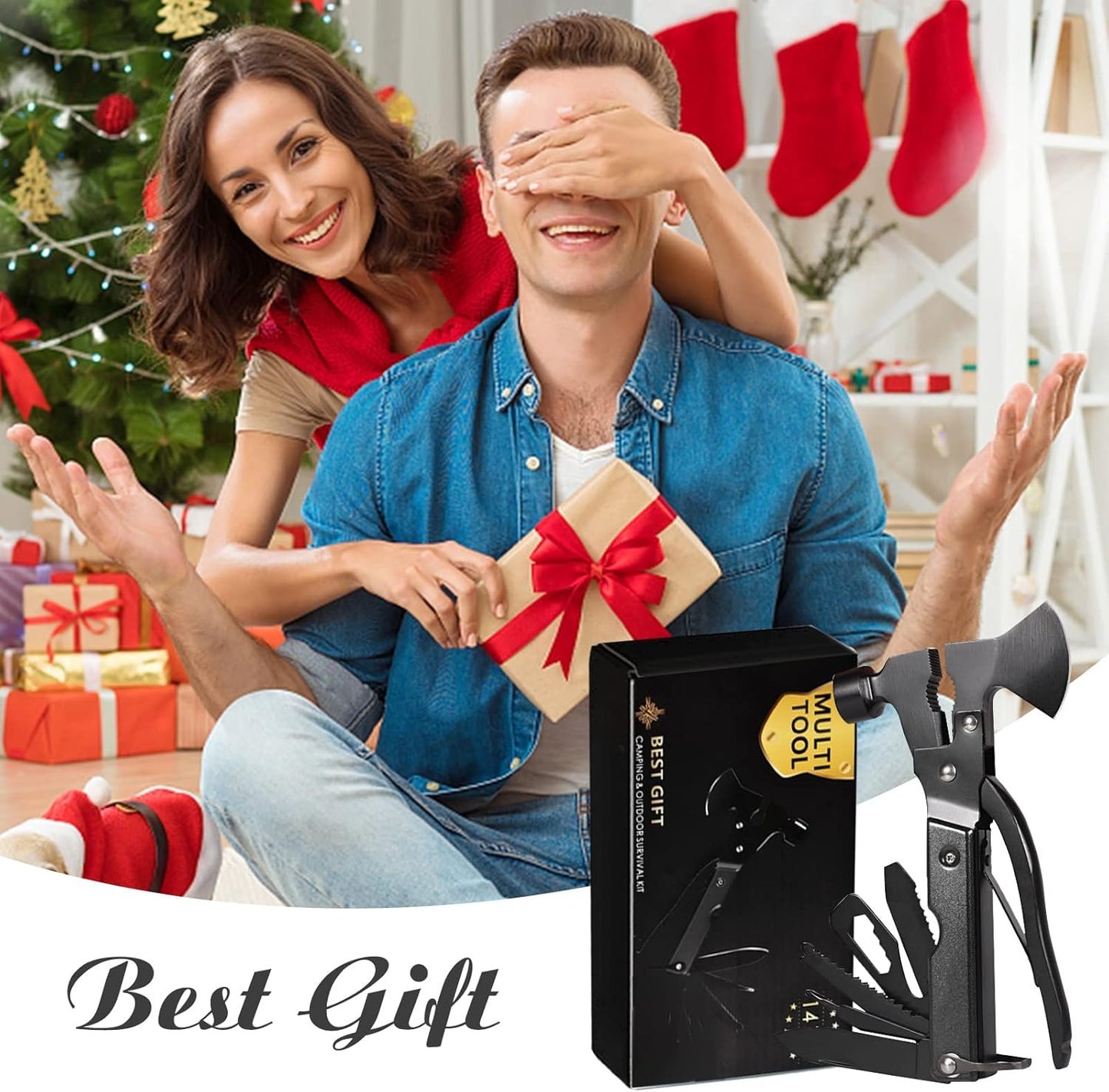 Fathers Day Gift Ideas Dad Gifts for Dad from Daughter Son Kids Wife Birthday Gifts for Men Him Husband 14-in-1 Multitool Camping Hatchet Christmas Stocking Stuffers Cadeau Homme Pour Papa