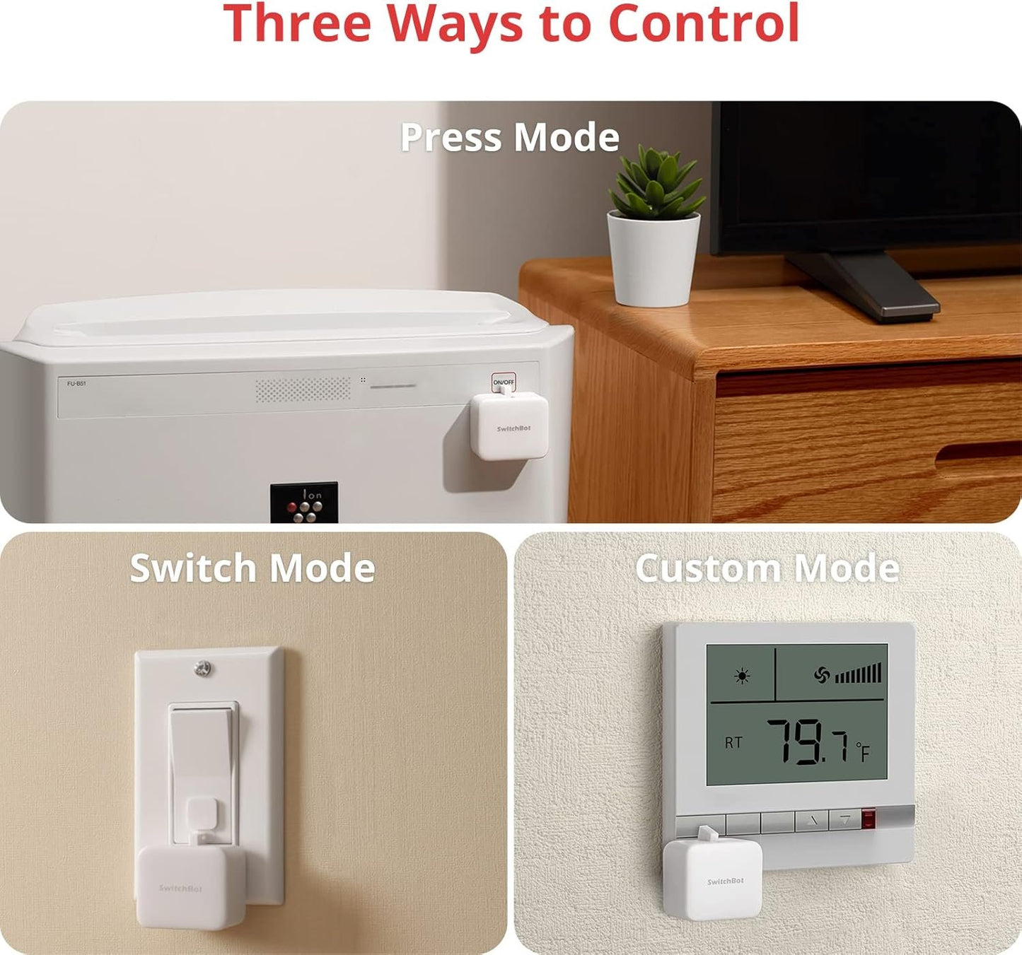 SwitchBot Smart Switch Button Pusher - No Wiring, Wireless App or Timer Control, Add SwitchBot Hub Mini to Make it Compatible with Alexa, Google Home, HomePod, IFTTT (Black)
