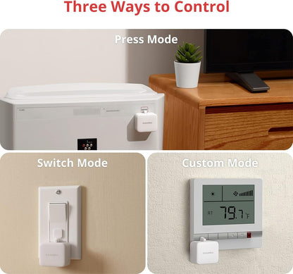 SwitchBot Smart Switch Button Pusher - No Wiring, Wireless App or Timer Control, Add SwitchBot Hub Mini to Make it Compatible with Alexa, Google Home, HomePod, IFTTT (Black)