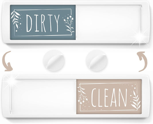 Stylish Dishwasher Magnet Clean Dirty Sign - 2" by 7" - Ideal Clean Dirty Magnet for Dishwasher and Kitchen Organization - Lovely Kitchen Gadgets/Accessories