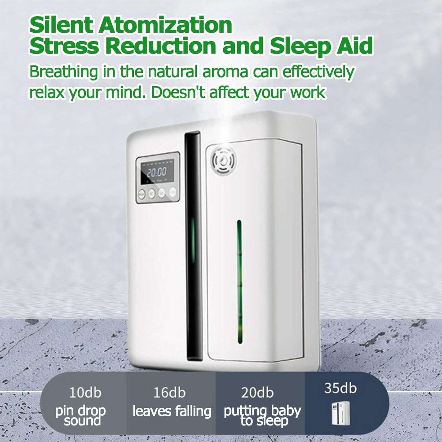 Bluetooth Aromatherapy Diffuser for Home, Humidifier Large Room, Smart Air Scent Diffuser with Detachable Atomizing Head, Led Screen Display, Button + Remote Control, Four Sections of Timing White