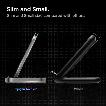 SPIGEN ArcField PF2102 Wireless Charger Qi Charging Stand Dock Pad Designed for Samsung Galaxy S25 S24 S23 S22 Ultra Plus Z Flip Z Fold 6 5 4 3 - Black