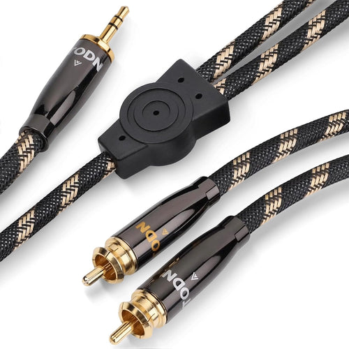 TODN Audiophile OCC Audio Cable 3.5mm Male to 2RCA Male Audio Auxiliary Stereo Y Splitter Adapter Cable(3.2ft/1M,Nylon)