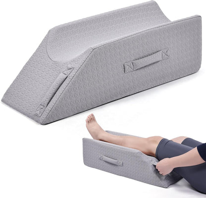 Shinnwa Leg Elevation Pillow Post Surgery with Washable Cover and Handle, Leg Support for Injury Recovery&Pain Relief, Knee Pillow for Sleeping - Grey