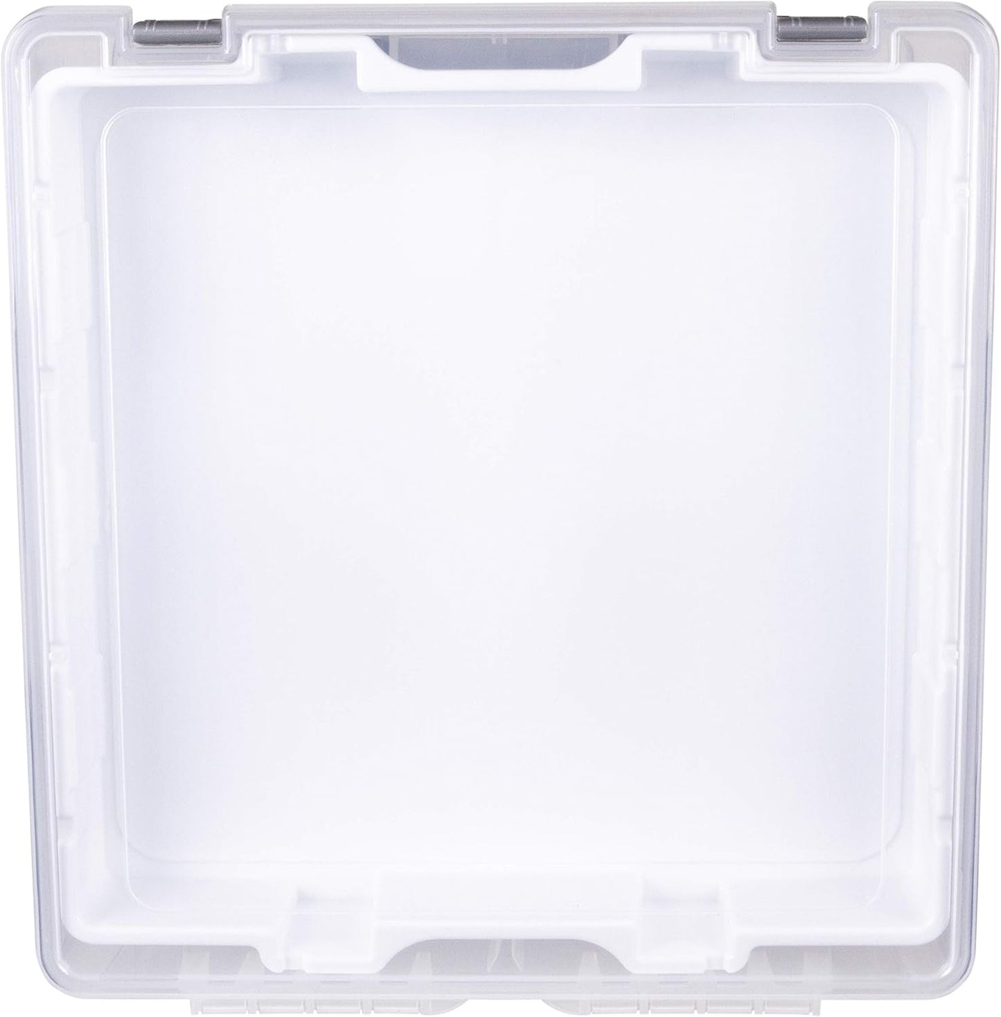 AB Designs 6899ABD Super Satchel Double Deep with Lift-Out Tray and Removable Dividers, Stackable Home Storage Organization Container, Clear with Sliver Latches and Handle