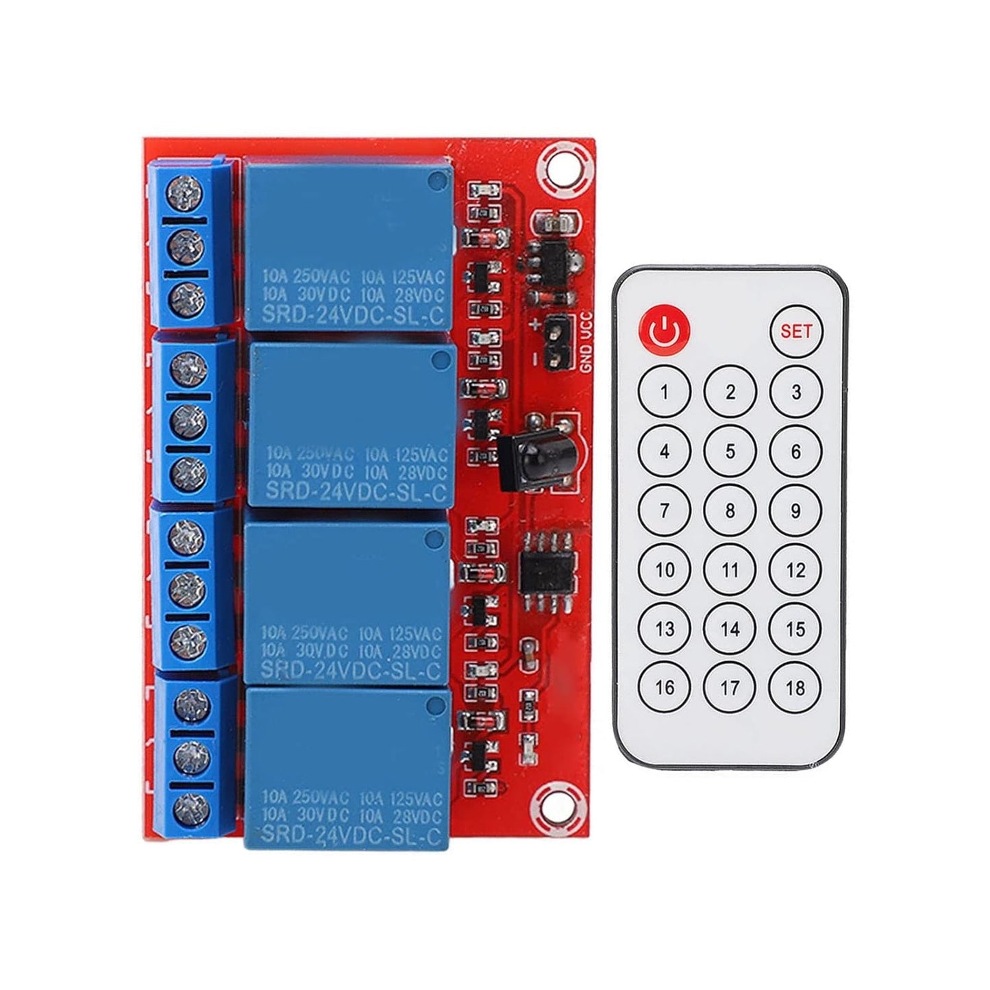4 Channel Relay Module Infrared Remote Control Switch Set for Home Automation System (24V)