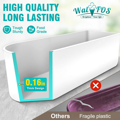 Walfos Ice Cream Containers - 1.6 Quart, Reusable Homemade Ice Cream Tubs with Lids, Stackable Freezer Storage Container for Yogurt, Sorbet, Gelato, Bonus 2 Bands, 12 Stickers, Teal