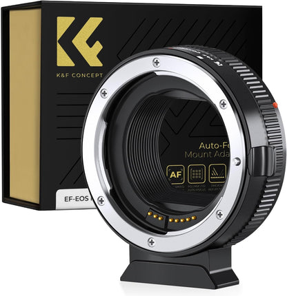 K&F Concept Auto Focus EF to EOS R Adapter, Electronic EF EF-S Lens to RF Mount Adapter with Removable Tripod Mount Compatible with Canon EF EF-S EOS RP R R6 R5 Cameras