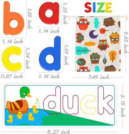 SpringFlower See & Spell Learning Educational Toys for 3 4 5 6 Years Old Boys and Girls, Preschool Learning Activities, Montessori Matching Letter Puzzle Game,CVC Word Builders for Kids,80PCS