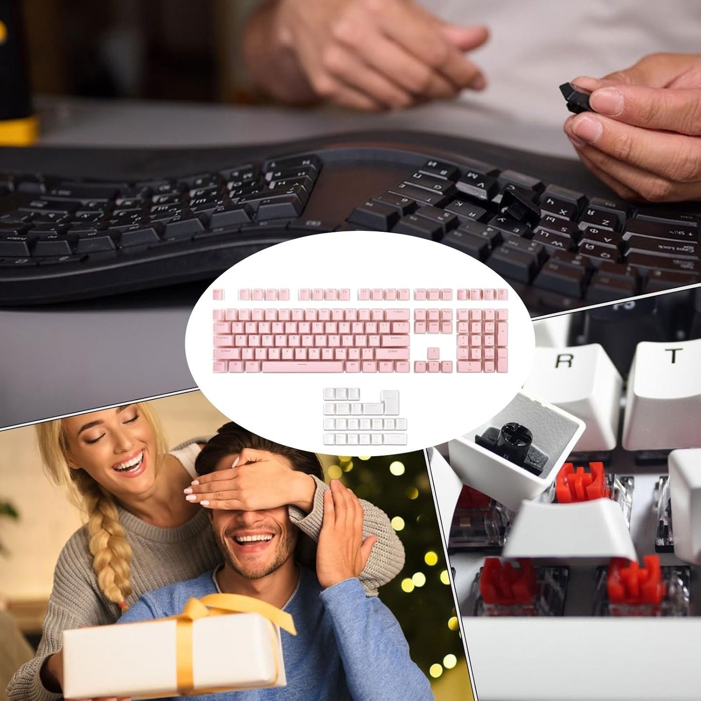 Backlit Keycaps â€“ Illuminated Typing Caps, Mechanical Layout Buttons Covers | Stylish Replacement Keycap Set with Shine-Through Font, Soft Touch Feel Mechanical Keycaps for Offices Keyboard Lovers