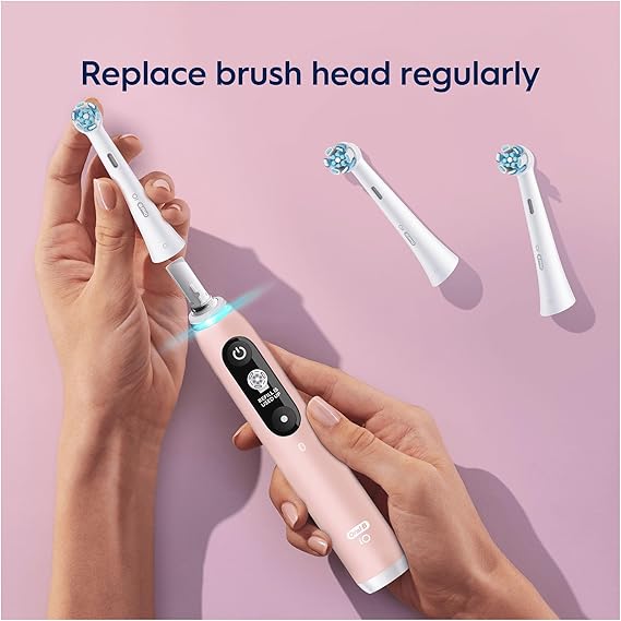 Oral-B iO Gentle Care Electric Toothbrush Head, Twisted & Angled Bristles for Deeper Plaque Removal, Pack of 4 Toothbrush Heads, Suitable for Mailbox, White