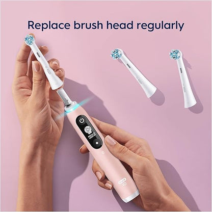 Oral-B iO Gentle Care Electric Toothbrush Head, Twisted & Angled Bristles for Deeper Plaque Removal, Pack of 4 Toothbrush Heads, Suitable for Mailbox, White