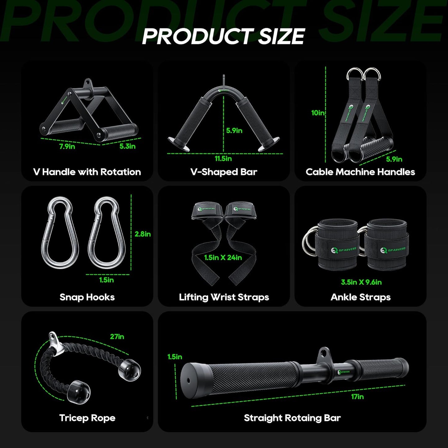 QPARVERS Cable Machine Attachment LAT Pulldown Attachments Cable Machine Accessories for Home Gym