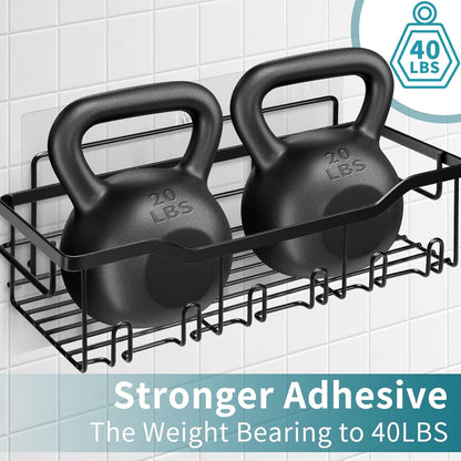 Laimew 5-Pack Shower Caddy, 304 Stainless Steel Bathroom Organizers, Adhesive Shower Shelves Shower Shelf, Black Shower Organizer Bathroom Accessories Set Bathroom Shelf