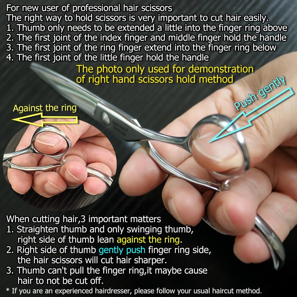 5.5" Barber Scissors Hair Scissors Professional Hair Shears Cutting Shears 440C Hair Cutting Scissors Barber Shears Haircut Scissors Silvery Convex Blades Kinsaro