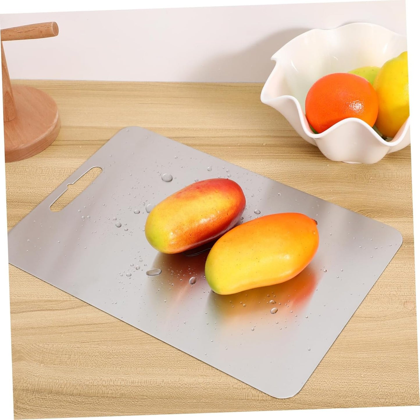 BESTOYARD Stainless Steel Cutting Board Double Sided Food Grade Chopping Board Kitchen Prep Tool for Fruits Vegetables Meat Thick Rounded Edges for Safety