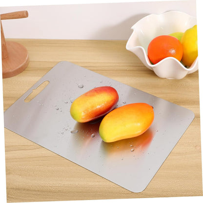 BESTOYARD Stainless Steel Cutting Board Double Sided Food Grade Chopping Board Kitchen Prep Tool for Fruits Vegetables Meat Thick Rounded Edges for Safety