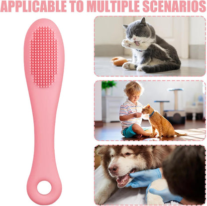 Cat Chin Brush | Pet Chin Scrubber | Pet Hygiene Scrubber | Pet Brush | Soft Silicone Grooming Chin Scrubber | Non Slip Multifunctional Finger Pet Supplies Cleaning Brush for Pet Cats Dogs