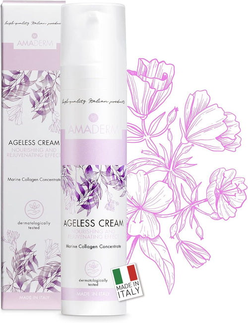 AGELESS CREAM Women's Anti-Wrinkle Face Cream with Concentrated Marine Collagen [Fast Absorption] 50 ml - Women's Anti-Aging Face Cream with Vitamin E and Peptides - Younger, Brighter and Toned Skin