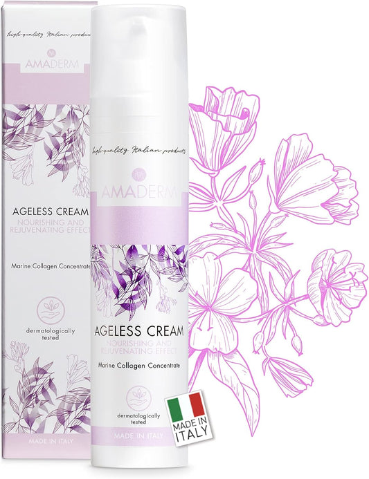 AGELESS CREAM Women's Anti-Wrinkle Face Cream with Concentrated Marine Collagen [Fast Absorption] 50 ml - Women's Anti-Aging Face Cream with Vitamin E and Peptides - Younger, Brighter and Toned Skin