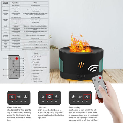 Depulat Flame Aroma Diffuser, 450ml Flame Fire Diffuser, 7 Color Oil Diffuser, Aromatherapy Essential Oil Diffuser, Humidifier with Remote Control for Room
