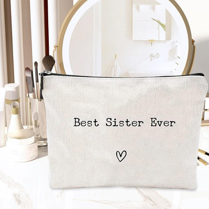 Travel Toiletry Bag for Sister | Best Sister Ever Organizer | Portable Travel Toiletries Hygiene Bag, Funny Makeup Cosmetic Bag Guanglu